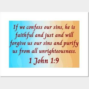 Bible Verse 1 John 1:9 Posters and Art